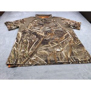 Magellan Outdoors Hunt Gear Polo Shirt Men's 2XL Camo ‎ Mag Wick Realtree Max 5